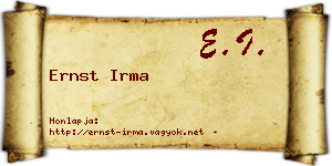 Ernst Irma névjegykártya